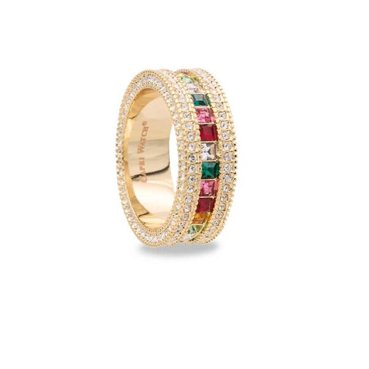 MultiJoy – Anello Rainbow All Strass Oro Giallo