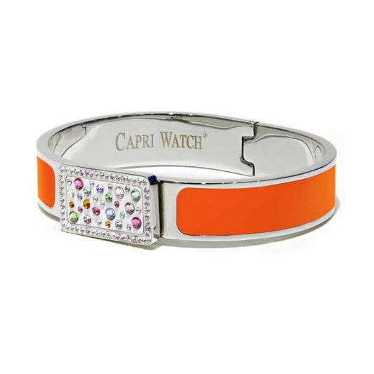 Capri Watch – Bracciale MultiJoy Square Argentato / Smalto Arancione (Ref. 5643-20)