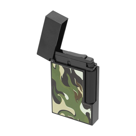 DUPONT - Ligne 2 Accendino Guilloche sotto lacca Camo Rosso