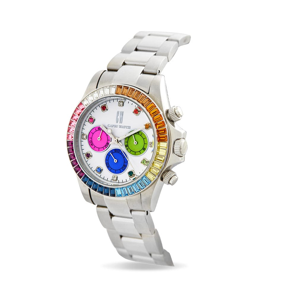 Capri Watch – Chrono Rossella Iris Bezel White-Color (Ref. 5511)