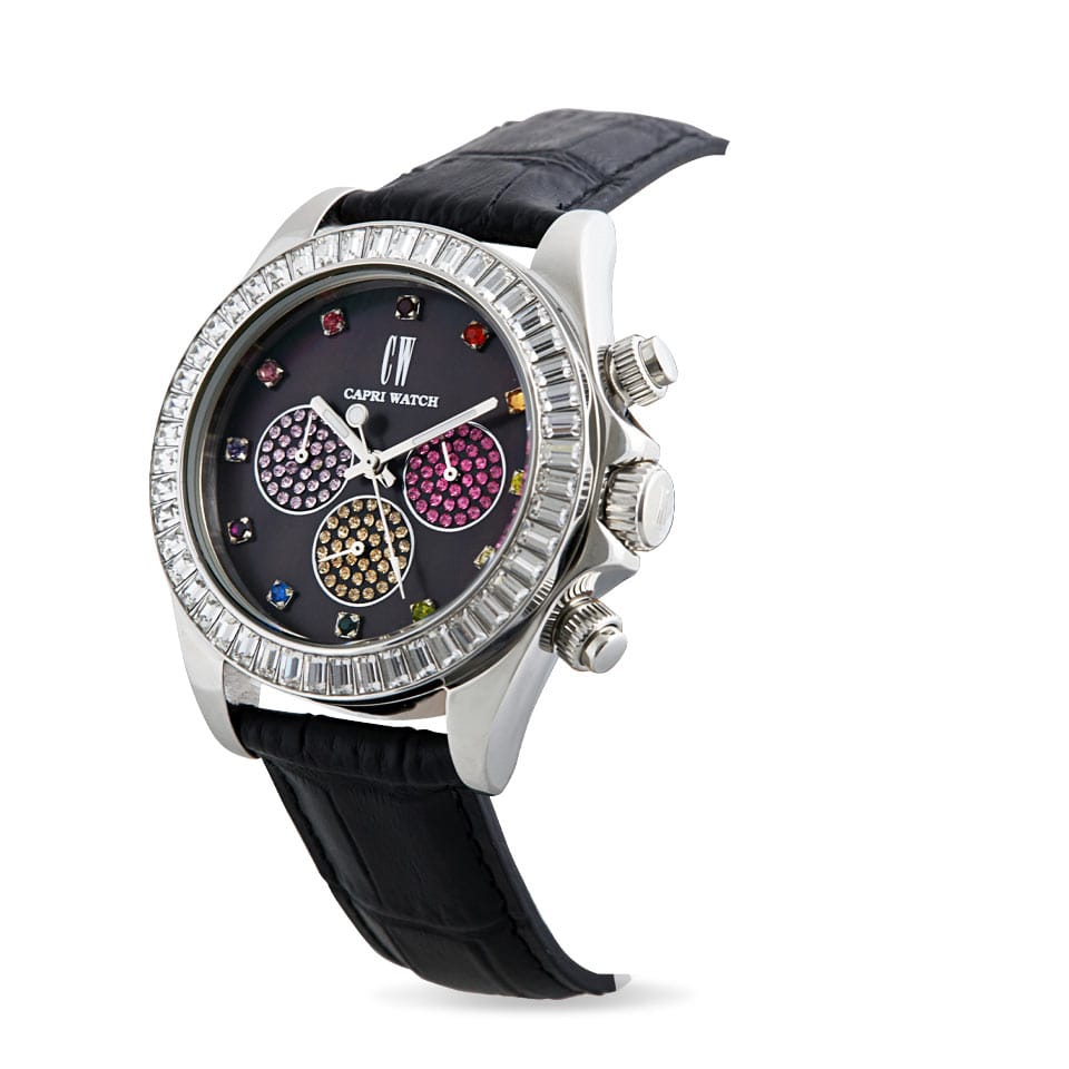 Capri Watch – Chrono Rossella Stainless Steel Black-Color (Ref. 5597)