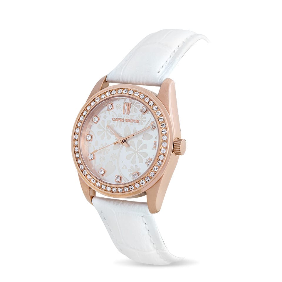 Capri Watch – Orologio Lady Flowers Bianco Rose Gold (Ref. 5357)