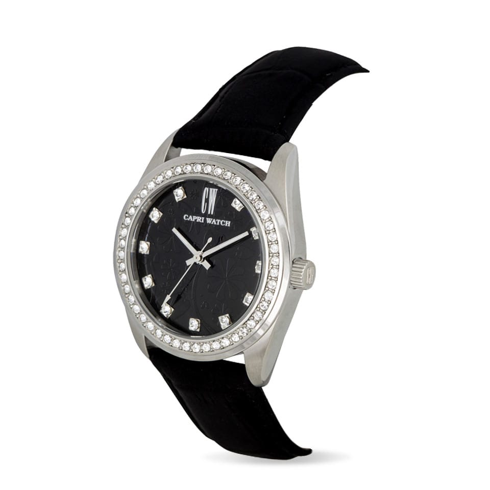 Capri Watch – Orologio Lady Flowers Black Stainless Steel (Ref. 5356)