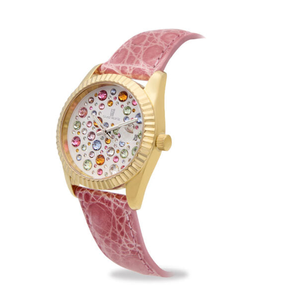 Capri Watch - Orologio Eternity 36 Gold Multijoy Crocodile Pink