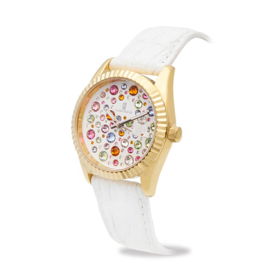 Capri Watch - Orologio Eternity 36 Gold Multijoy Crocodile White