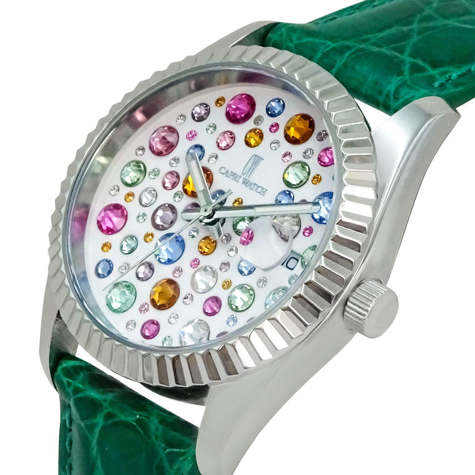 Capri Watch – Orologio Eternity 36 Multijoy Crocodile Green (Ref. 6102-50)