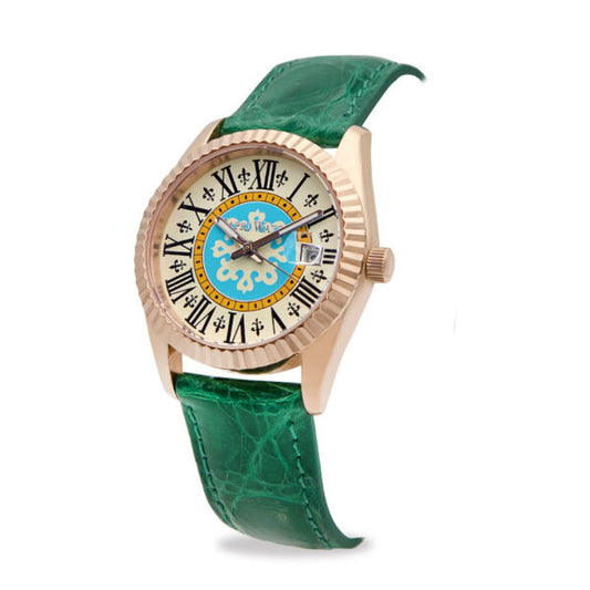 Capri Watch - Orologio Eternity First 36 Rose’ Green Crocodile
