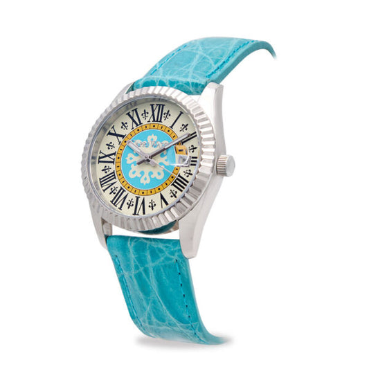 Capri Watch - Orologio Eternity First 36 Blue Light Crocodile