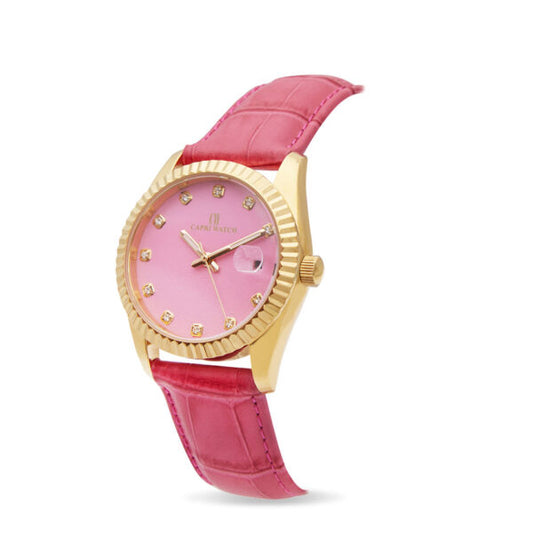 Capri Watch - Orologio Eternity 36 Gold Pink-Fuchsia