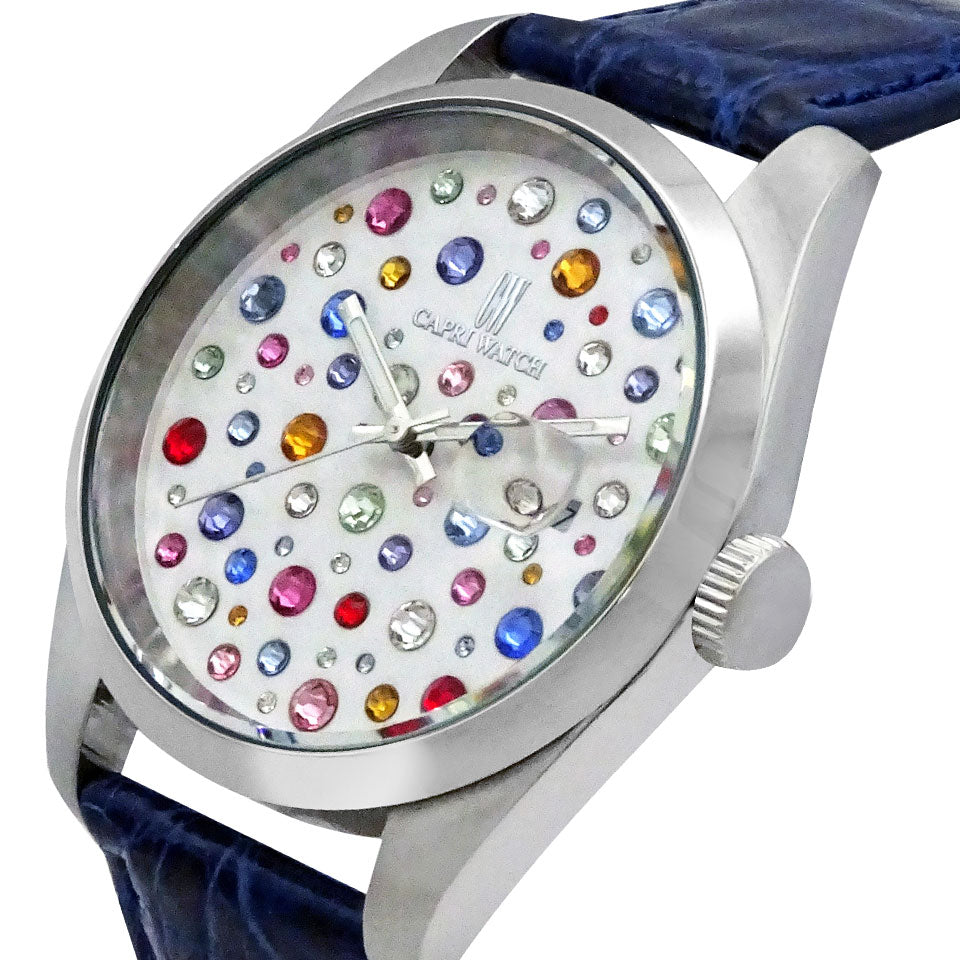 Capri Watch – Orologio Glamour 39 Multijoy Crocodile Blue Navy (Ref. 6106-40)