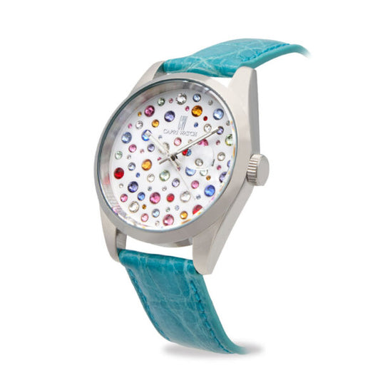 Capri Watch - Orologio Glamour 40 Multijoy Crocodile Blue Light
