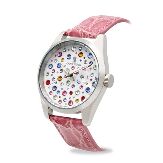 Capri Watch - Orologio Glamour 40 Multijoy Crocodile Pink
