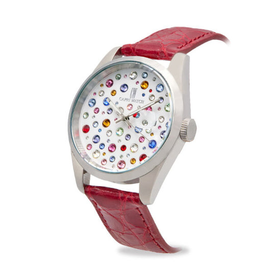 Capri Watch - Orologio Glamour 40 Multijoy Crocodile Red