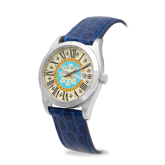 Capri Watch - Orologio Glamour First 36 Blue Navy Crocodile