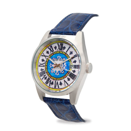 Capri Watch - Orologio Glamour First 40 Crocodile Blue Navy