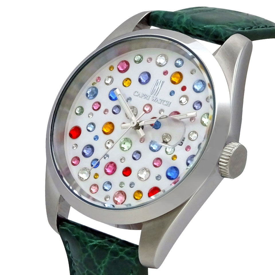 Capri Watch – Orologio Glamour Multijoy 39 Crocodile Green (Ref. 6106-50)