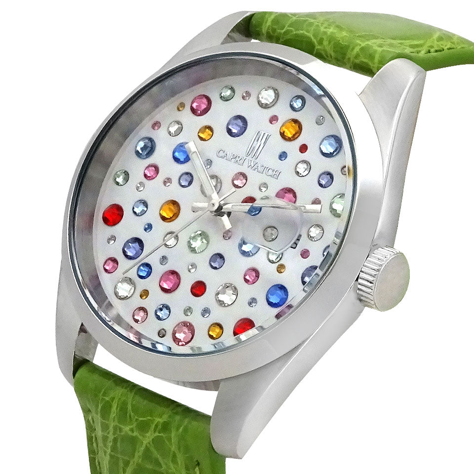 Capri Watch – Orologio Glamour Multijoy 39 Crocodile Light Green (Ref. 6106-52)