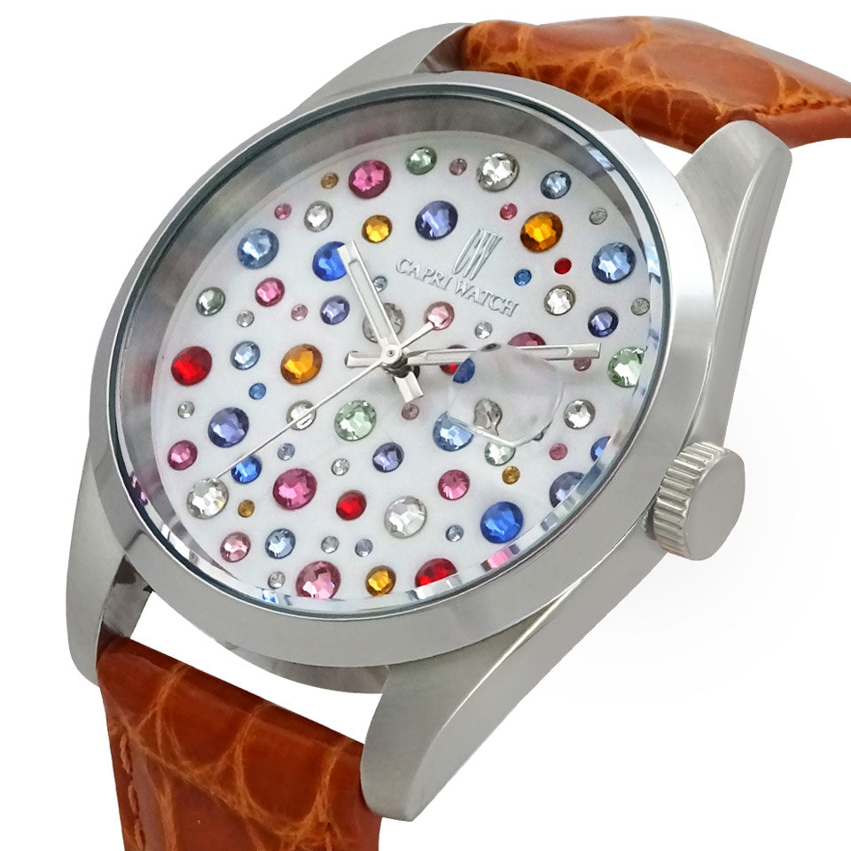 Capri Watch – Orologio Glamour Multijoy 39 Crocodile Orange (Ref. 6106-20)