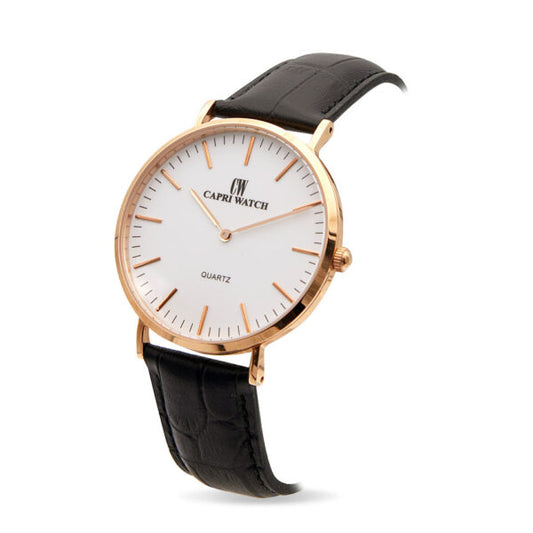 Capri Watch - Orologio Minimal Rosè 40 White-Black
