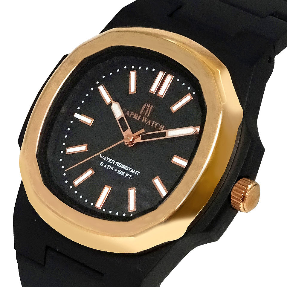 Capri Watch – Orologio Rainbow 38 Black Rose Bezel (Ref. 6124)