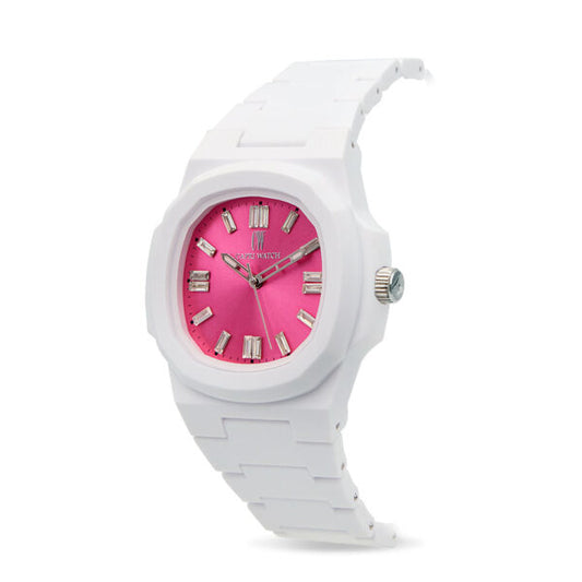 Capri Watch - Orologio Rainbow Crystal 38 White Fuchsia