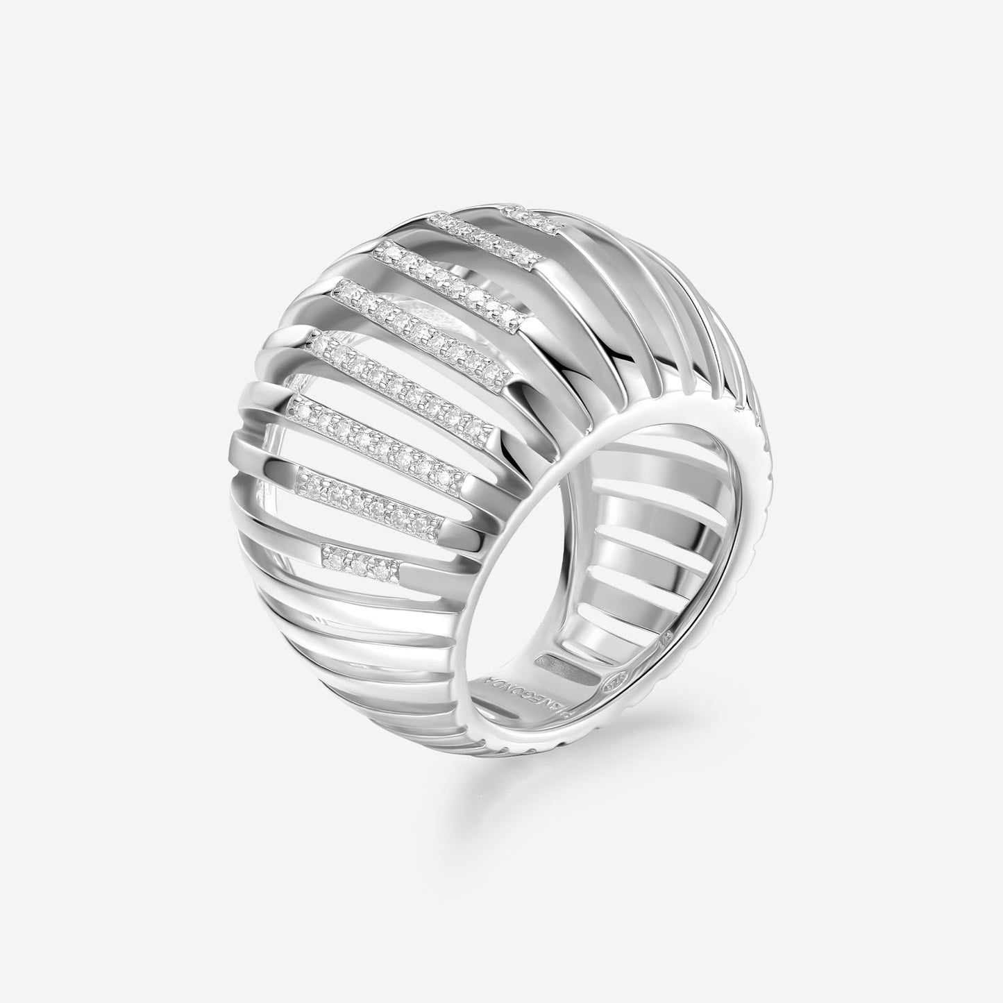 Pianegonda – Anello Dorifora con Moissanite in Argento 925 (Ref. PDOR02)