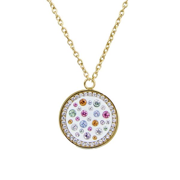 Collana Stainless Steel and Swarovski MultiJoy Pendant Yellow Gold