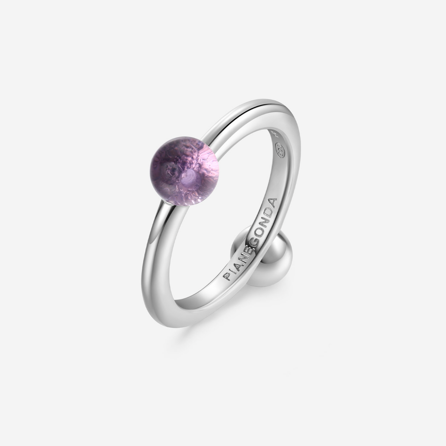 Pianegonda – Anello Stressless Serenità con Ametista Viola in Argento 925 (Ref. PSOR018)