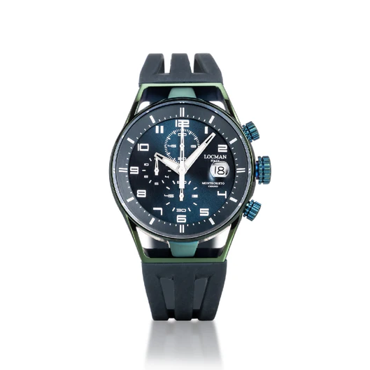 Locman - Montecristo Chrono 41MM Acciao Verde Locman (Ref. 0542V19S-GRPTWHSL)