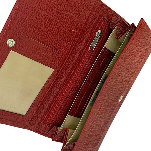 CAPRI WATCH - Portafoglio donna Red realizzato in pelle “pieno fiore” di vitello con “stampa Alce” - 5772 30