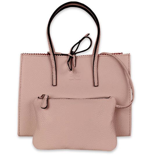 CAPRI WATCH - Borsa "Alba" Pink realizzata in pelle “pieno fiore” di vitello con stampa "Alce”, interno in pelle scamosciata, con borsello e tracolla in pelle - Art. 5776 04