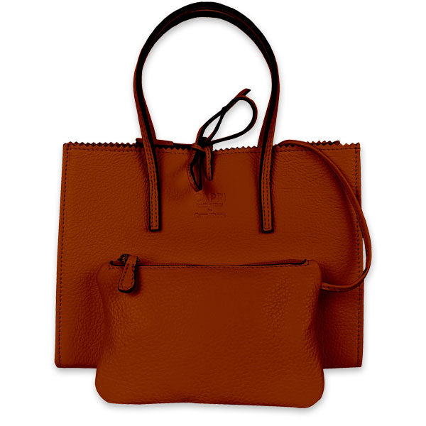 CAPRI WATCH - Borsa "Alba" Orange realizzata in pelle “pieno fiore” di vitello con stampa "Alce”, interno in pelle scamosciata, borsello e tracolla in pelle - Art. 5776 20