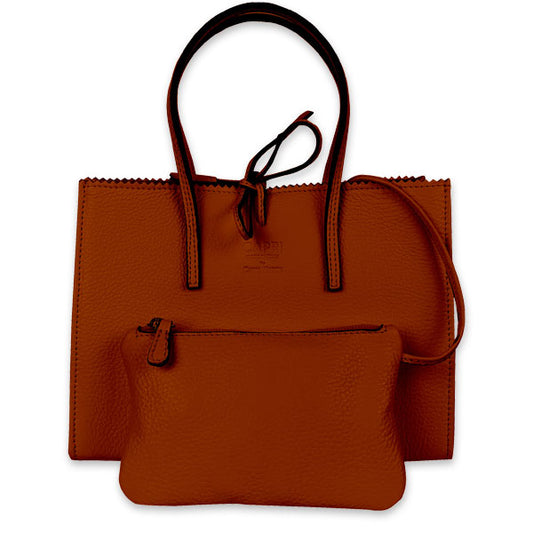 CAPRI WATCH - Borsa "Alba" Orange realizzata in pelle “pieno fiore” di vitello con stampa "Alce”, interno in pelle scamosciata, borsello e tracolla in pelle - Art. 5776 20