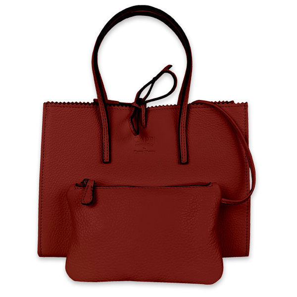 CAPRI WATCH - Borsa "Alba" Red realizzata in pelle “pieno fiore” di vitello con stampa "Alce”, interno in pelle scamosciata, con borsello e tracolla in pelle - Art. 5776 30