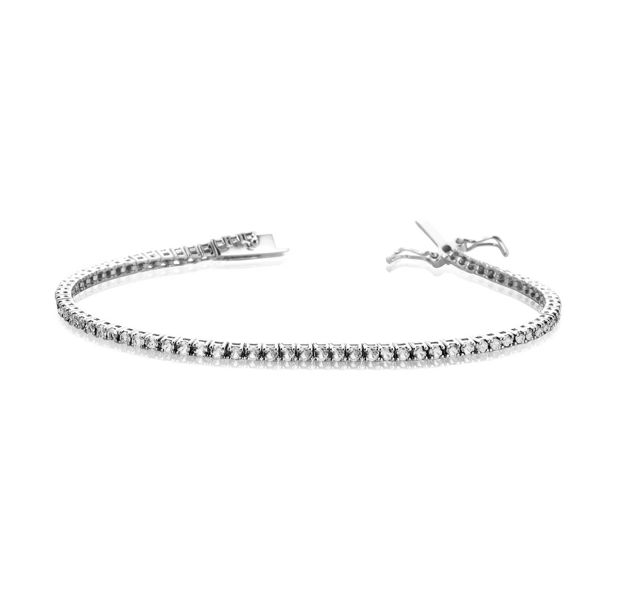 Bracciale Tennis 1,5 mm con Zirconi Swarovski Bianchi in Argento 925