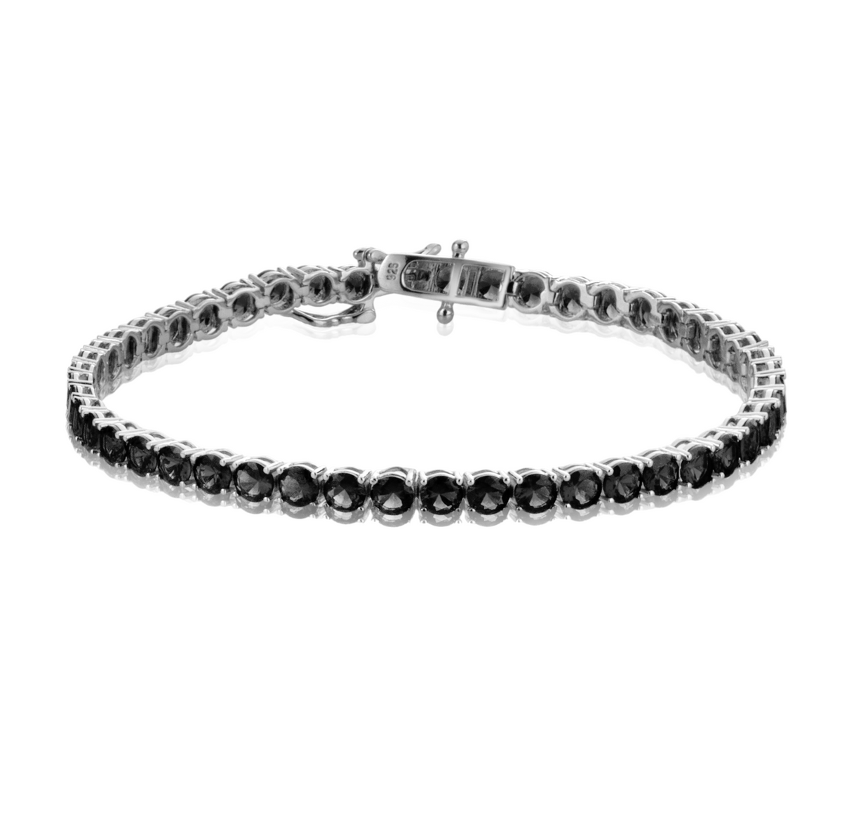 Bracciale Tennis 3 mm con Zirconi Swarovski Neri in Argento 925