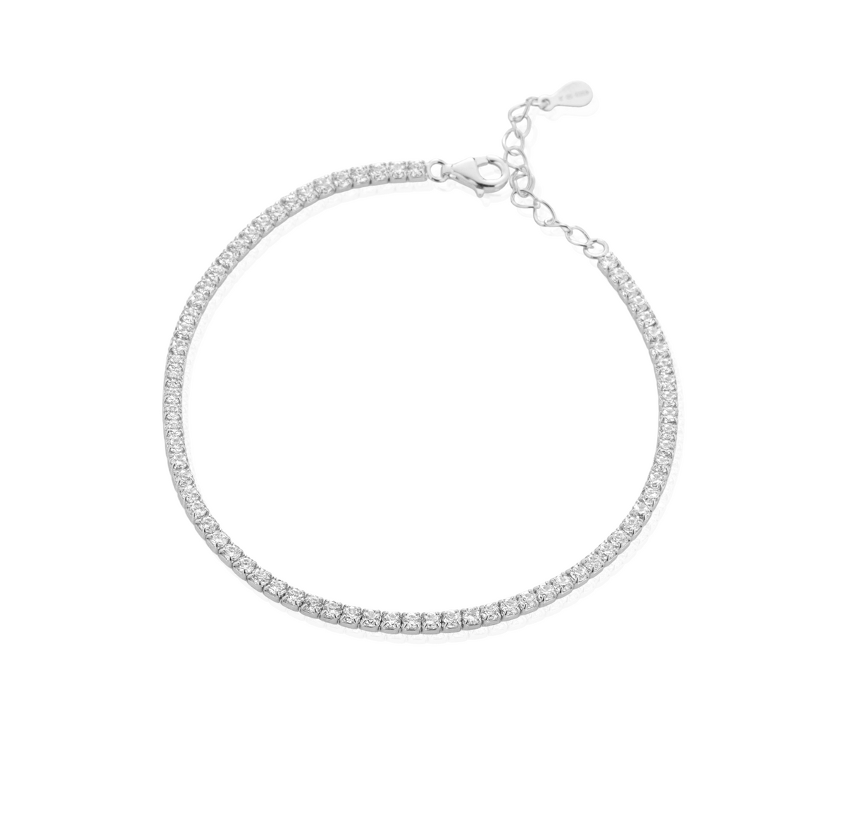 Bracciale Tennis con Estensione con Zirconi Swarovski Bianchi in Argento 925