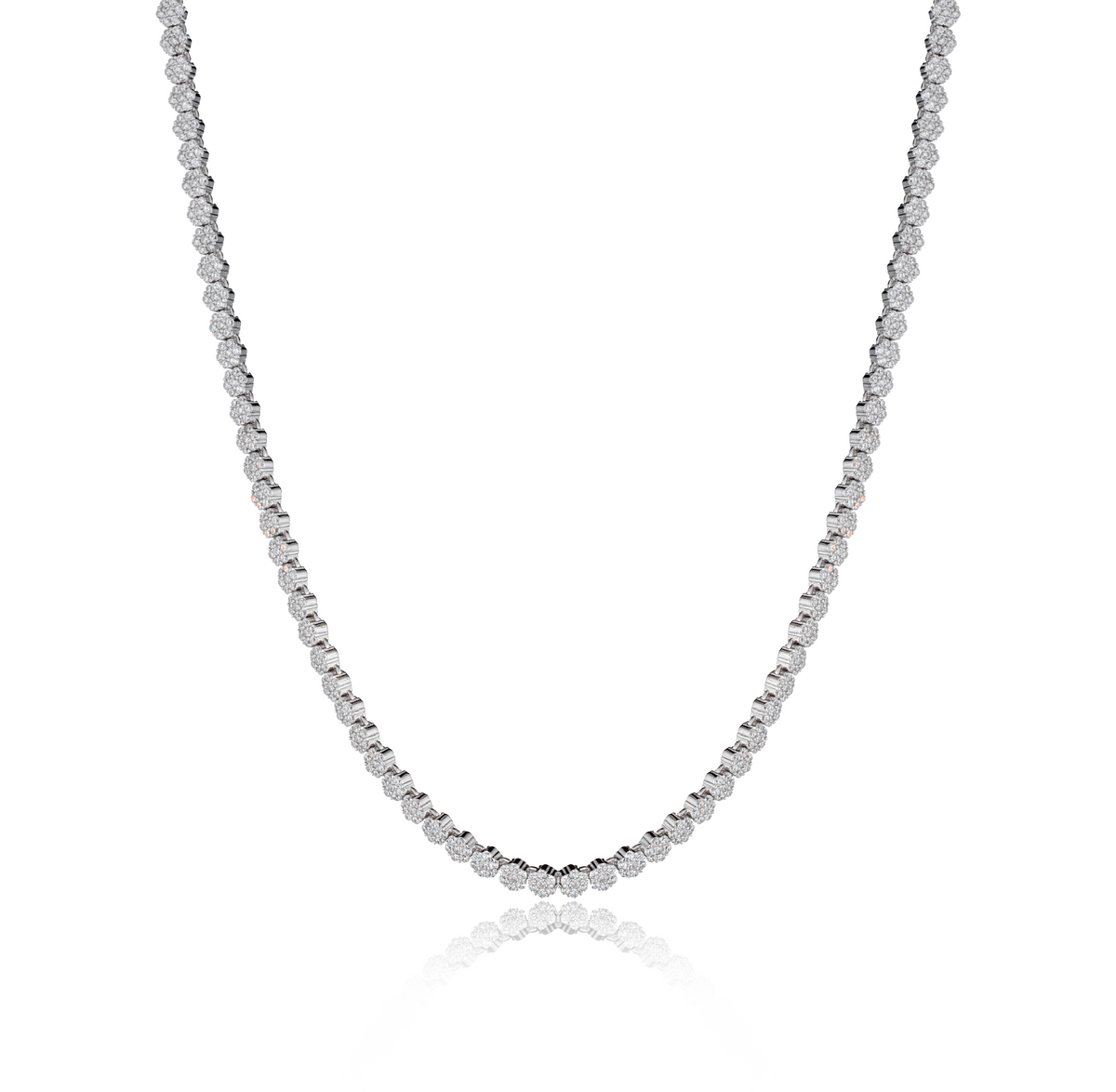 Collana Tennis a Fiori in Argento 925
