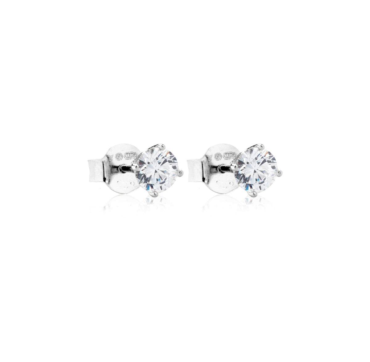Orecchini Punto Luce con Zirconi Swarovski in Argento 925 – 0,4 cm