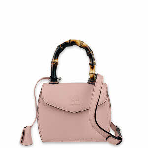 CAPRI WATCH - Borsa "Rossella" Pink realizzata in pelle “pieno fiore” di vitello con “stampa Alce”, foderata internamente in pelle scamosciata, con manico in bambù e tracolla - Art. 5778 04