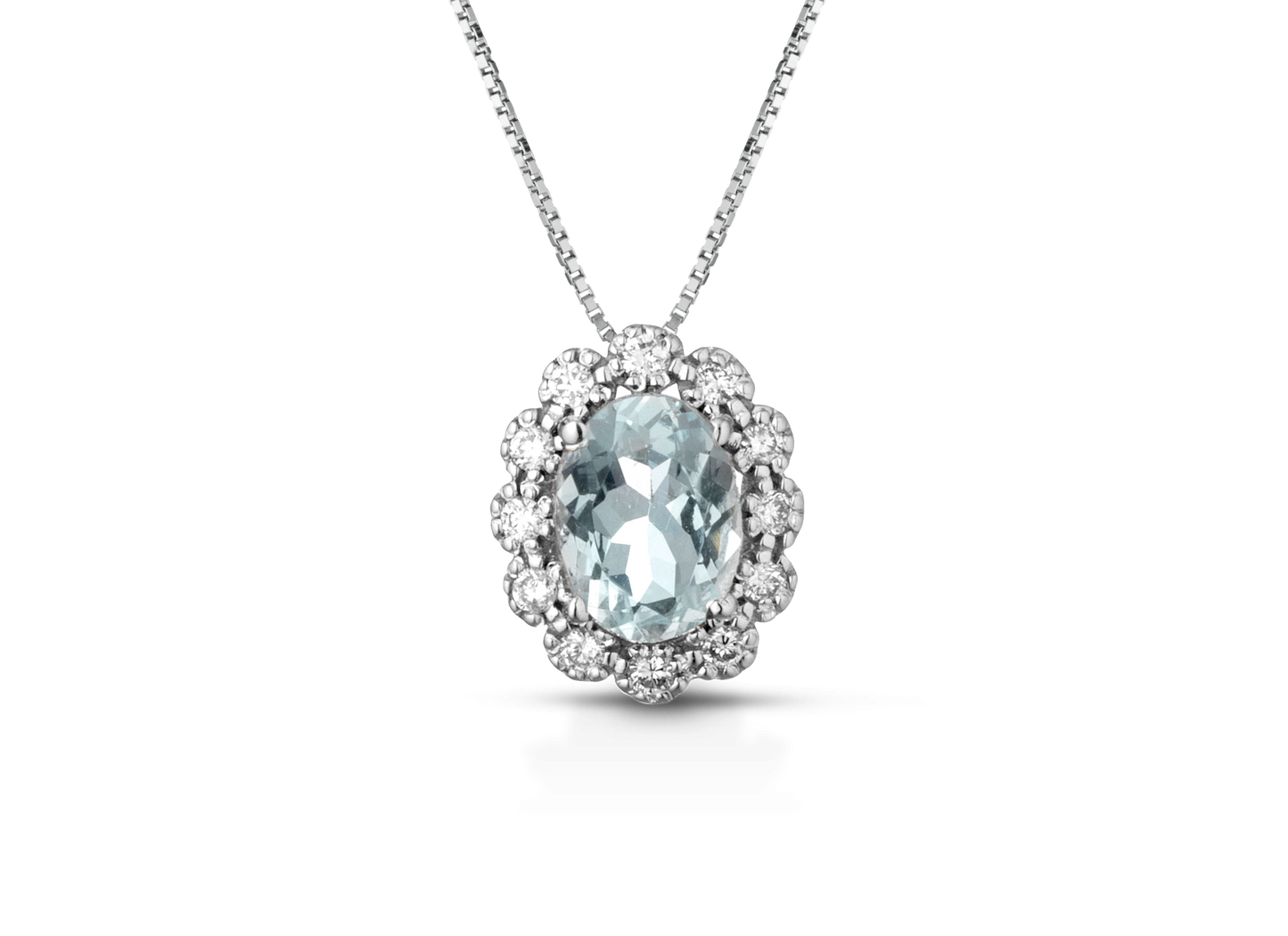 Aquamarine necklace Fox collection