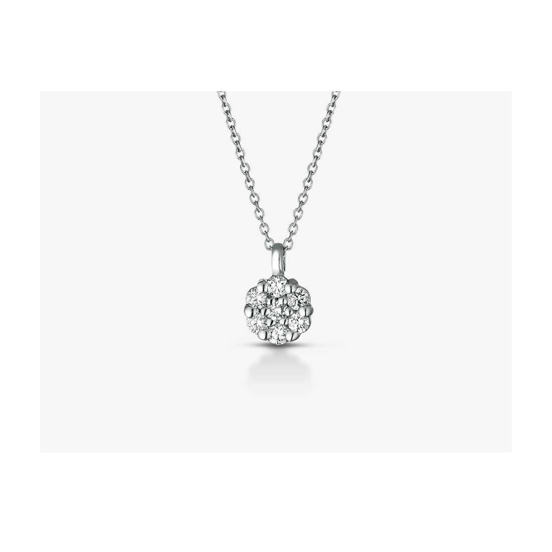 Lucciole necklace in white gold with diamonds