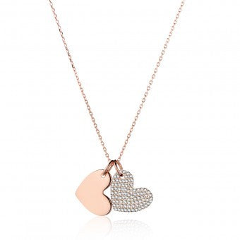 Double Heart Necklace - The Writings of Love