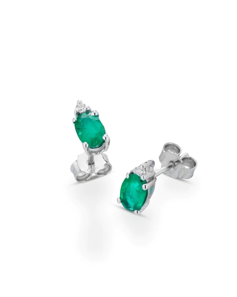 Orecchini PG gioielli in Oro bianco Smeraldi e Diamanti ORSTONES/1