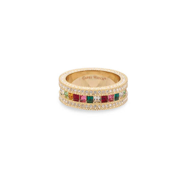 MultiJoy – Anello Rainbow All Strass Oro Giallo