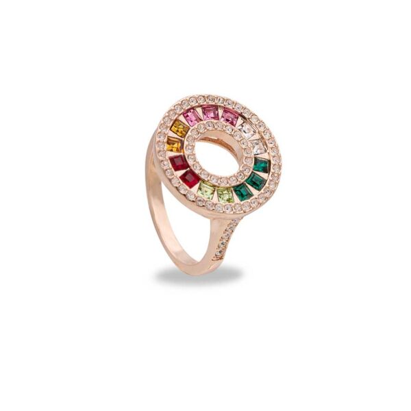 MultiJoy – Anello Rainbow Baguette Oro Rosa