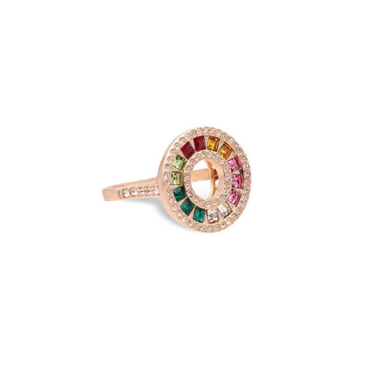 MultiJoy – Anello Rainbow Baguette Oro Rosa