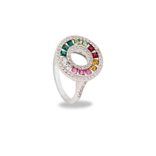 MultiJoy – Anello Rainbow Baguette Argentato
