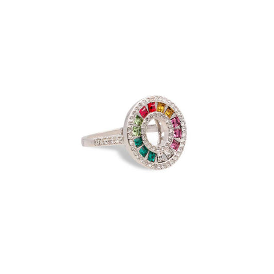 MultiJoy – Anello Rainbow Baguette Argentato