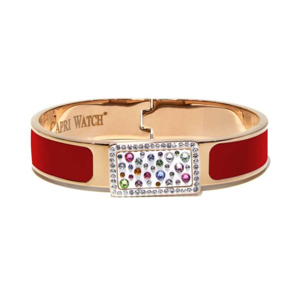 Capri Watch – Bracciale MultiJoy Square Oro Rosa / Smalto Rosso (Ref. 5645-30)